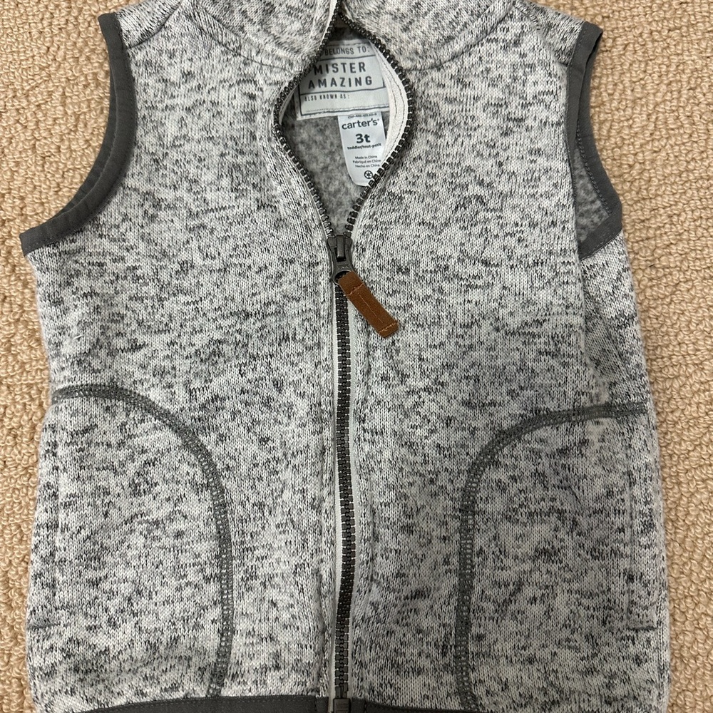 Carter's Heather Gray Toddler Zip Vest